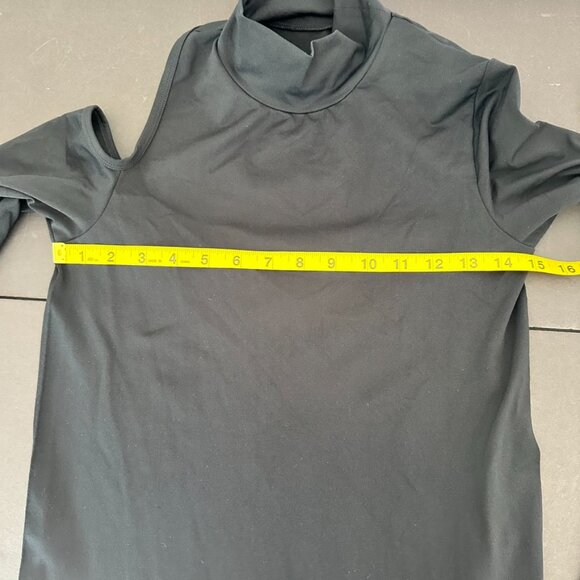 Helmut Lang Black Bodycon Long Sleeve Cutout Dress Size M/L - Picture 8 of 9